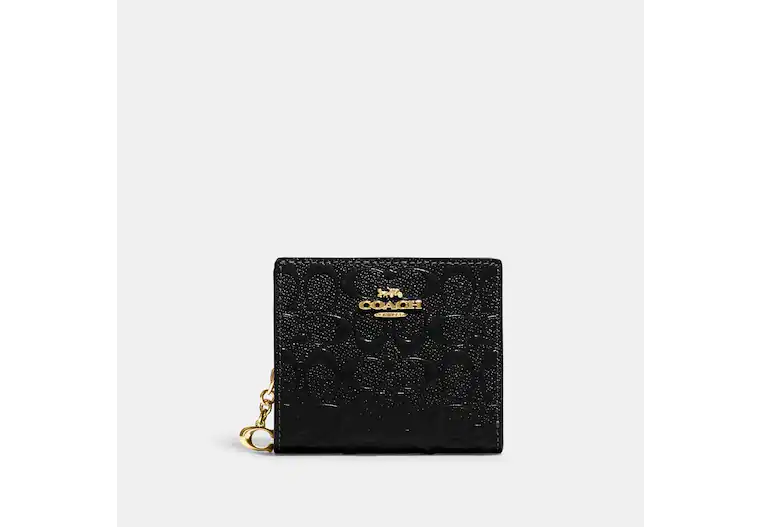 Coach] Outlet Signature Monogram Print Snap Bifold Wallet CF522