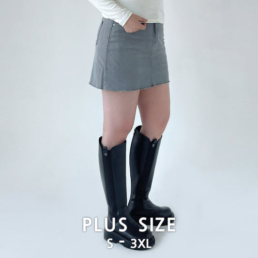 [S-3XL] Denim Simple H Skirt (DDG03_7455)