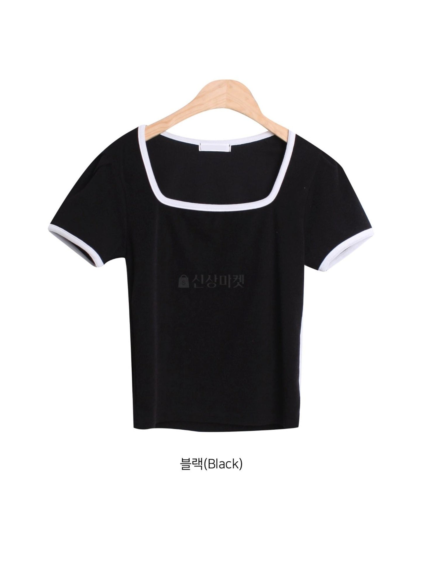 */HKD$98/* Color matching shirring Short Sleeve Tee - 3 colors (COM01_1661)