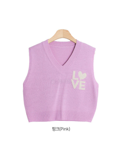 */HKD$98/* Love Vest Knit Vest - 5 colors (NAC01_2308)