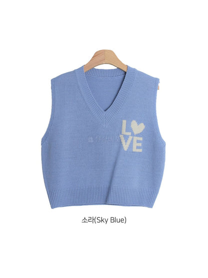 */HKD$98/* Love Vest Knit Vest - 5 colors (NAC01_2308)