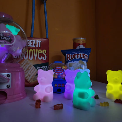 韓國Monosmile - 三個迷你矽膠無線Teddy Bear氣氛燈套裝